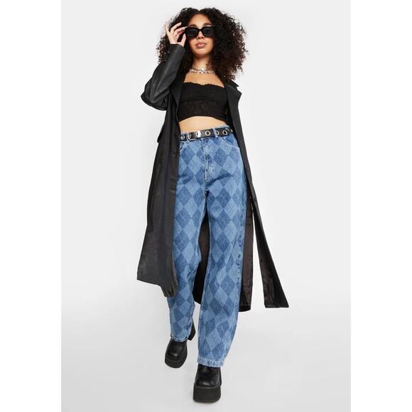 The RAGGED PREIST x Free People Detention Argyle Jeans - Picture 13 of 13